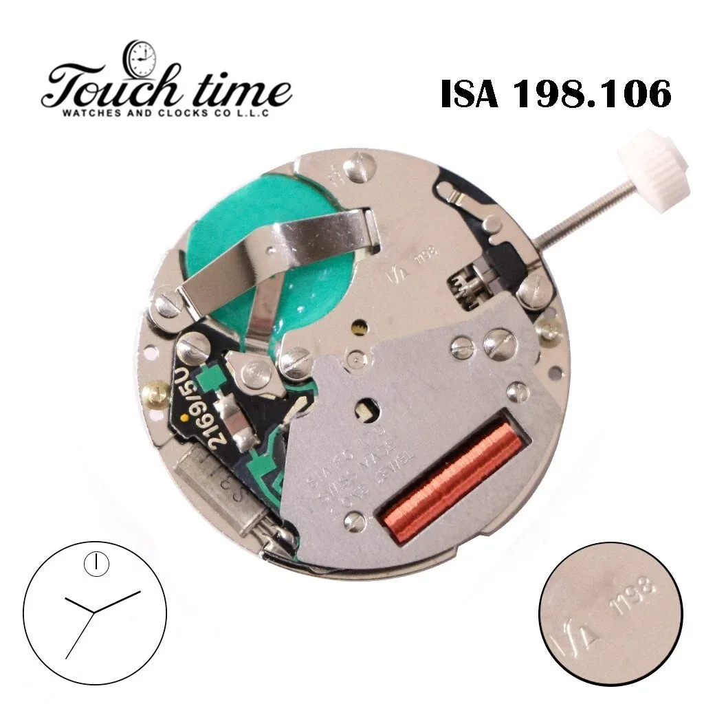 ISA/IST 1198/106 سويسري صناعة حركة كوارتز, 3 عقارب مع a Novelty Seconds. thumbnail 2