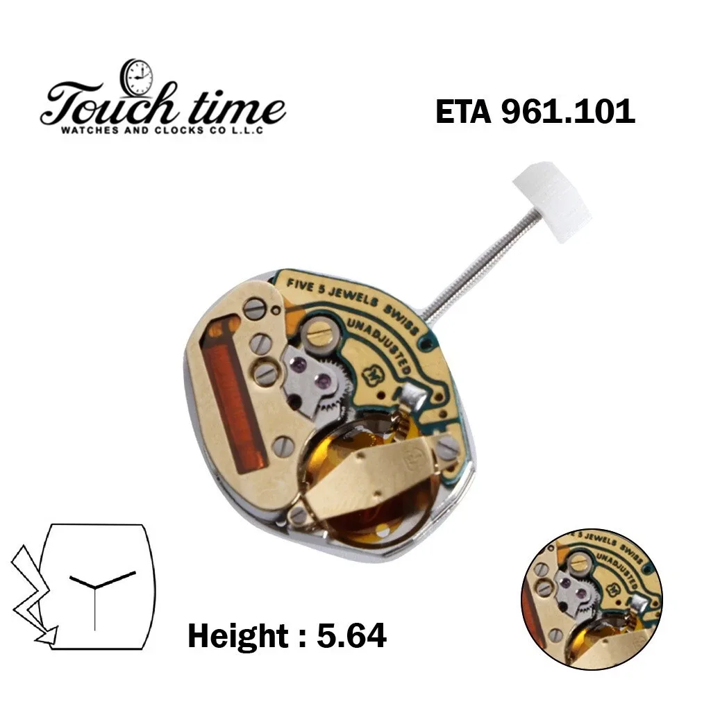 ETA 961.101 Swiss Movement – 3 Hands, No Disk, Size 5.64 mm thumbnail 4
