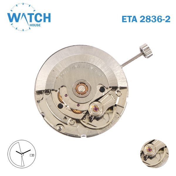 ETA 2836-2 Swiss Made Quartz Movement, White (Day/Date) Disk at 3, 3 Hands.