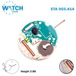ETA 955.414 Swiss Made Quartz Movement, White Date Disk at 12, 3 Hands .