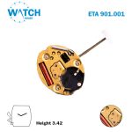 ETA 901.001 Swiss Made Watch Movement, Without Disk, 2 Hands.