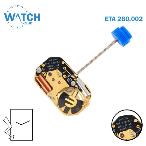 ETA 280.002 GUCCI-1 Swiss Made Watch Movement, 2Hands.