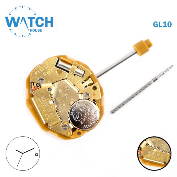 MIYOTA GL10 Japanese Movement Quartz, White Date Disk At 3, 3 Hands.