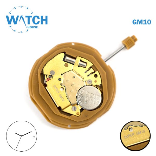 MIYOTA GM10 Japanese Movement Quartz, White Date Disk At 3, 3 Hands.