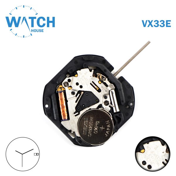 SEIKO VX33E Japanese Movement Quartz, 2 Disk White (Day-Date) At 3, 3 Hands.