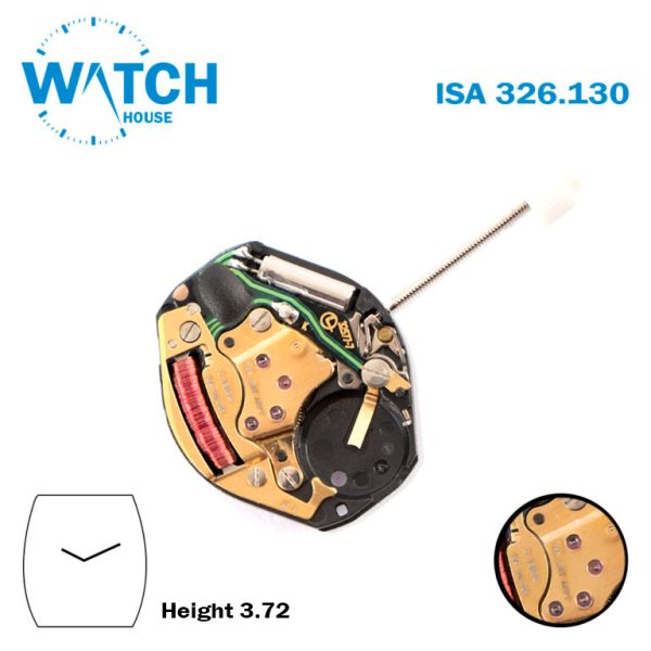 ISA 326.130 Swiss Made Watch Movement, Without Disk, 2 Hands.
