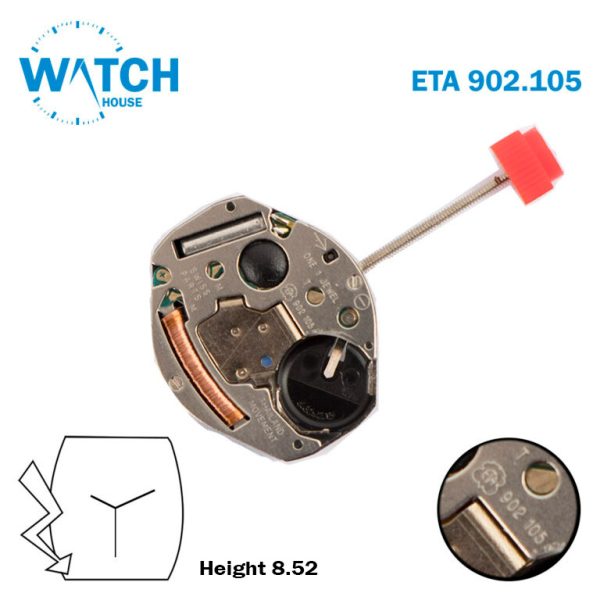 ETA 902.105 Swiss Watch Movement, 3 Hands, without disk.