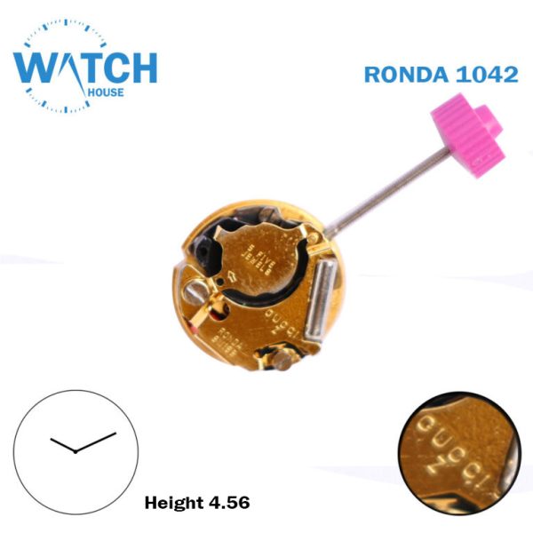 RONDA 1042 GUCCI-Z Swiss Watch Movement, Without disk, 2 HANDS.