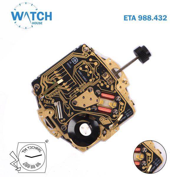 ETA 988.432 Swiss Made Quartz Analog / Digital Movement, With Chronograph, Gmt , Count-Down Timer, Alarm .