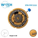 ETA F07.111 Swiss Watch Quartz Movement, Black Date Disk at 6,3 Hands, Height 3 (4.48MM). - Image 2