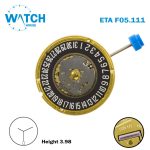 ETA F05.111 Swiss Watch Quartz Movement, Black Date Disk at 6,3 Hands, Height 1 (3.97MM). - Image 2