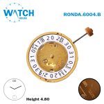 Ronda 6004.B Swiss Made Watch Movement, White Date Disk at 12, Small SEC at 6, 2 Hands. - Image 2