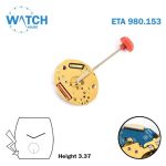 ETA 980.153 Swiss Made Quartz Movement, Without Disk, Small SEC at 6, 2 Hands.. - Image 2