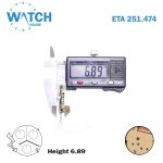ETA 251.474 Swiss Made Watch Movement, Replacement for 251.471, White Date Disk at 4, Chronograph, { 3 Conter } - Image 3