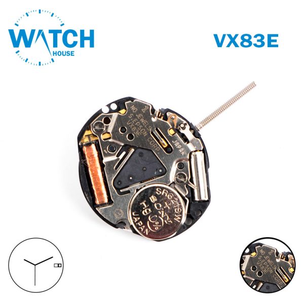 SEIKO VX83E Japanese Movement Quartz, 2 Disk White (Day-Date) At 3, 3 Hands.