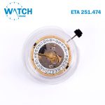 ETA 251.474 Swiss Made Watch Movement, Replacement for 251.471, White Date Disk at 4, Chronograph, { 3 Conter } - Image 2