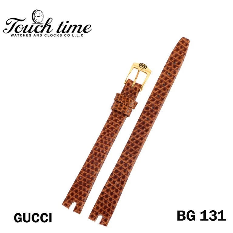 GUCCI 2000L Swiss Leather Band-10MM Camel Strep- With 8mm Gucci Buckle #BG131.