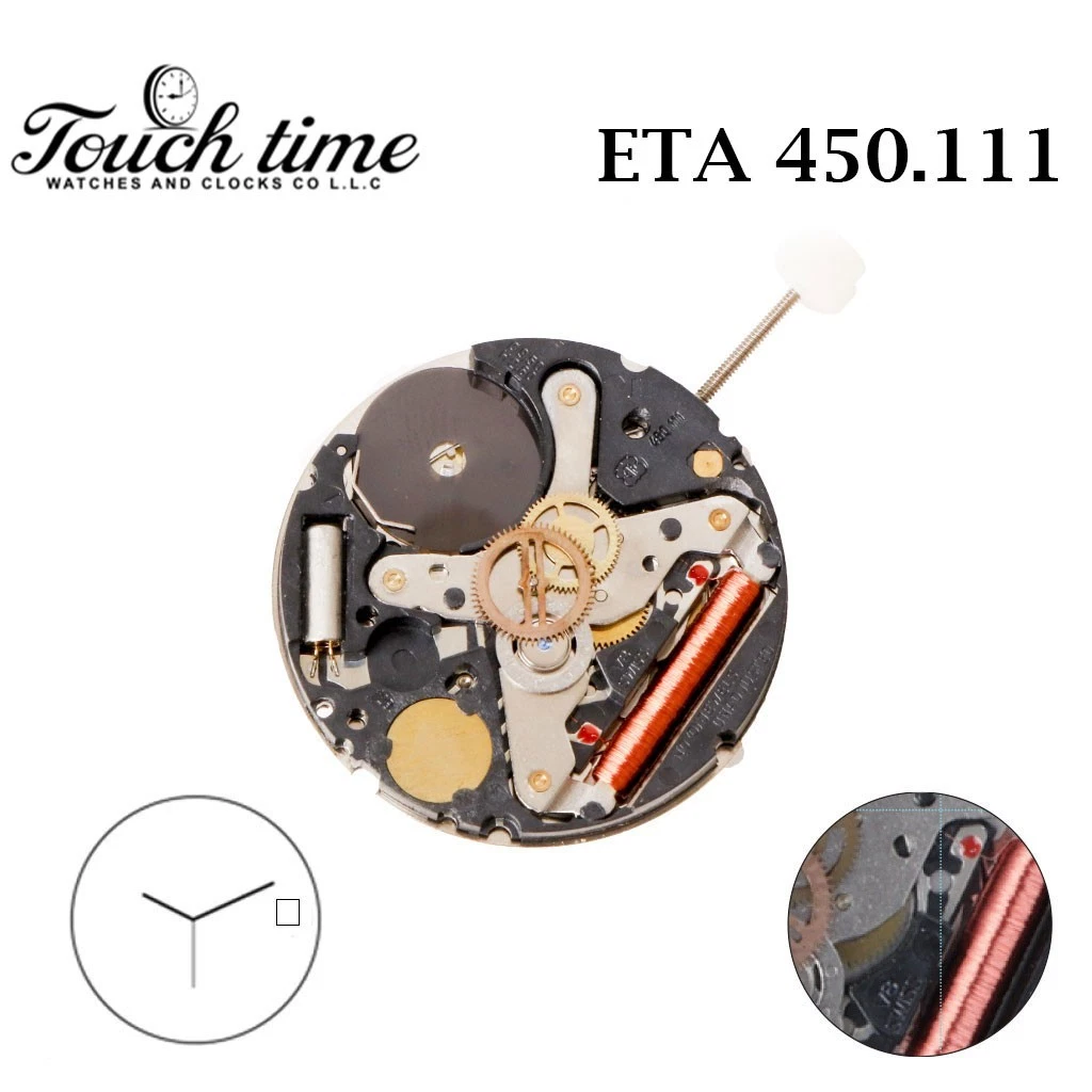 ETA 450.111 Swiss Made Quartz Movement – White Date Disk at 3 – 3 Hands. thumbnail 3