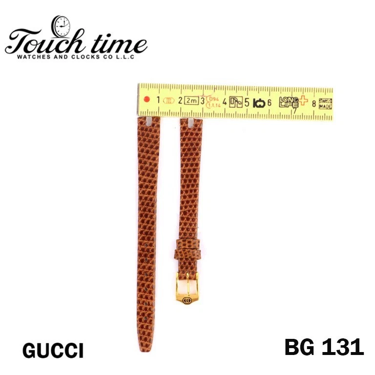 GUCCI 2000L Swiss Leather Band-10MM Camel Strep- With 8mm Gucci Buckle #BG131. thumbnail 5