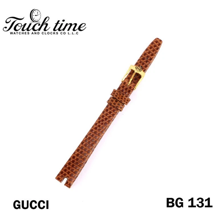 GUCCI 2000L Swiss Leather Band-10MM Camel Strep- With 8mm Gucci Buckle #BG131. thumbnail 3