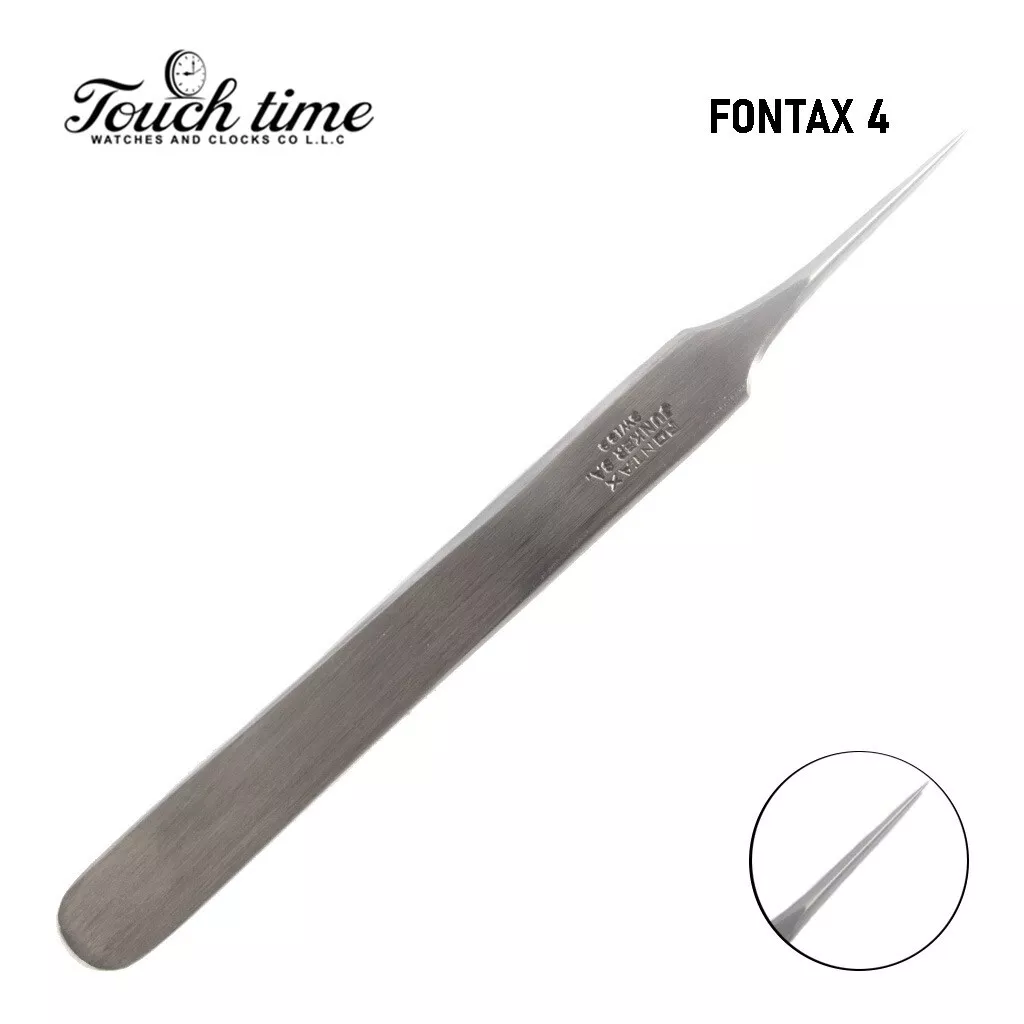 FONTAX No.4 Tweezers Swiss – Strong Precision Tweezers with Sharp Thin Tip