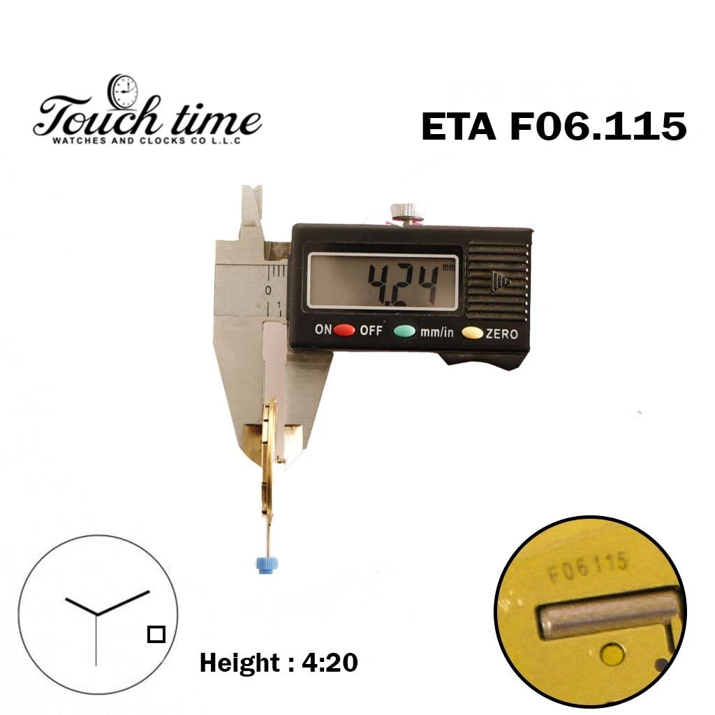 ETA F06.115 سويسري صناعة حركة كوارتز, أبيض قرص التاريخ عند 4, الارتفاع 4.20mm. thumbnail 3