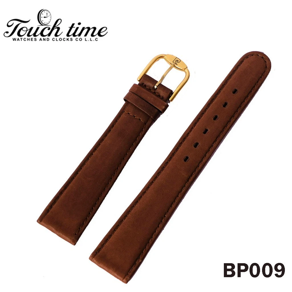 Pierre Cardin Brown Leather Band strap 18mm-Gold plated Pierre Cardin buckle14mm thumbnail 5