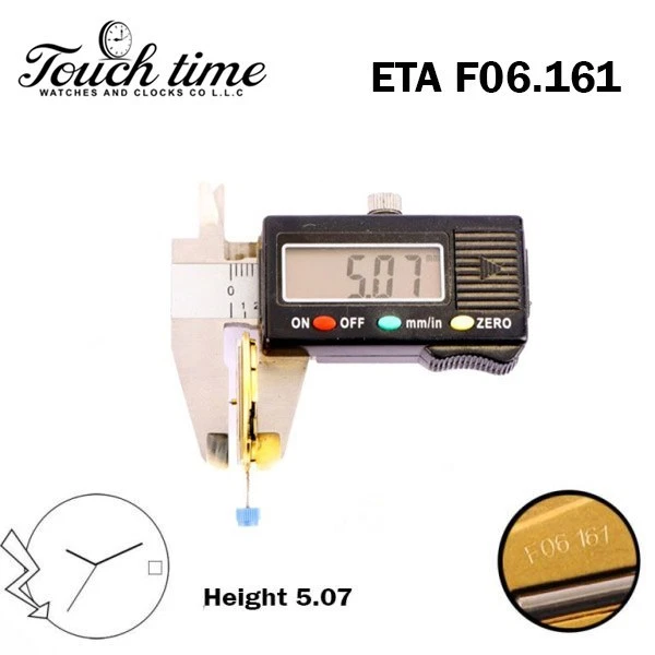 ETA F06.161 سويسري صناعة ساعة حركة - 3عقارب - أبيض قرص التاريخ عند 6 - H: 5.07. thumbnail 3