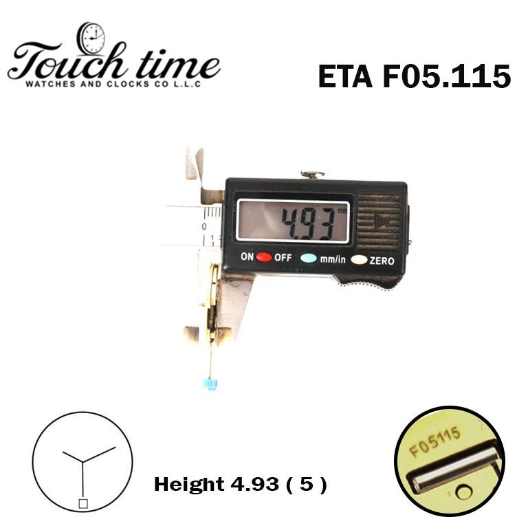 ETA F05.115 سويسري ساعة حركة - H: 5(4.93mm) - 3 عقارب - أبيض قرص التاريخ عند 6. thumbnail 4