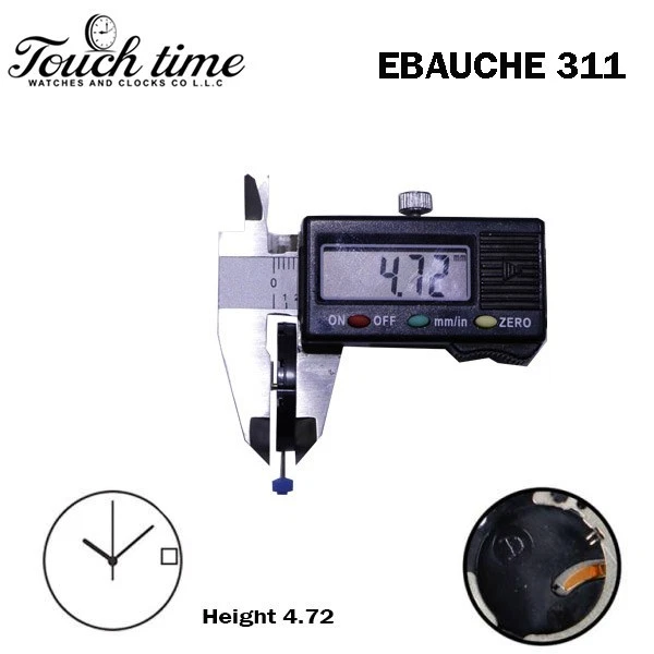 EBAUCHE SE 311/41 سويسري ساعة حركة - 3عقارب - أبيض Day/تاريخ عند 3 - H: 4.72 mm thumbnail 3
