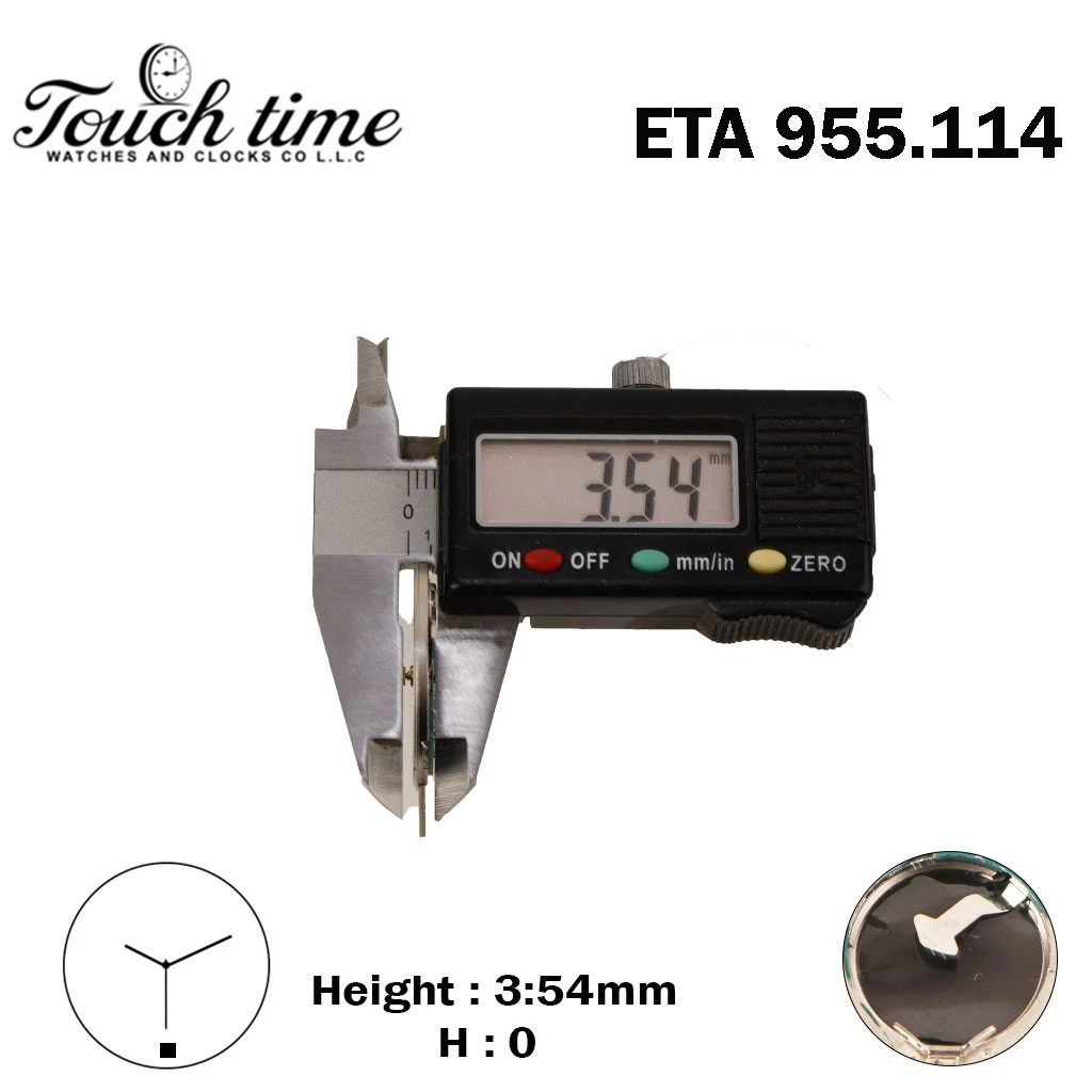 ETA 955.114 حركة كوارتز سويسرية - أبيض قرص التاريخ عند 6-3 عقارب - H: 3.54mm thumbnail 3