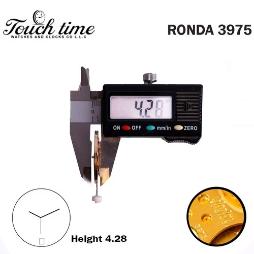 Ronda 3975 Harley سويسري ساعة حركة - 3 عقارب - أبيض قرص التاريخ عند 6 - Plated ذهبي. thumbnail 4