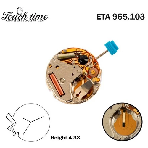 ETA 965.103 Swiss Made Watch Movement-3 Hands-Without Disk-H:4.33mm.