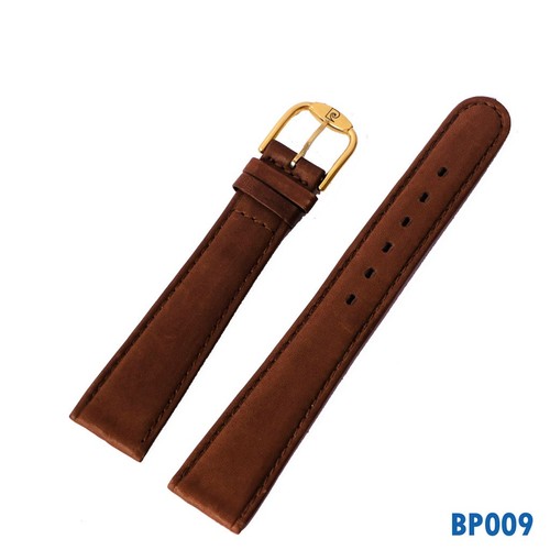 Pierre Cardin Brown Leather Band strap 18mm-Gold plated Pierre Cardin buckle14mm