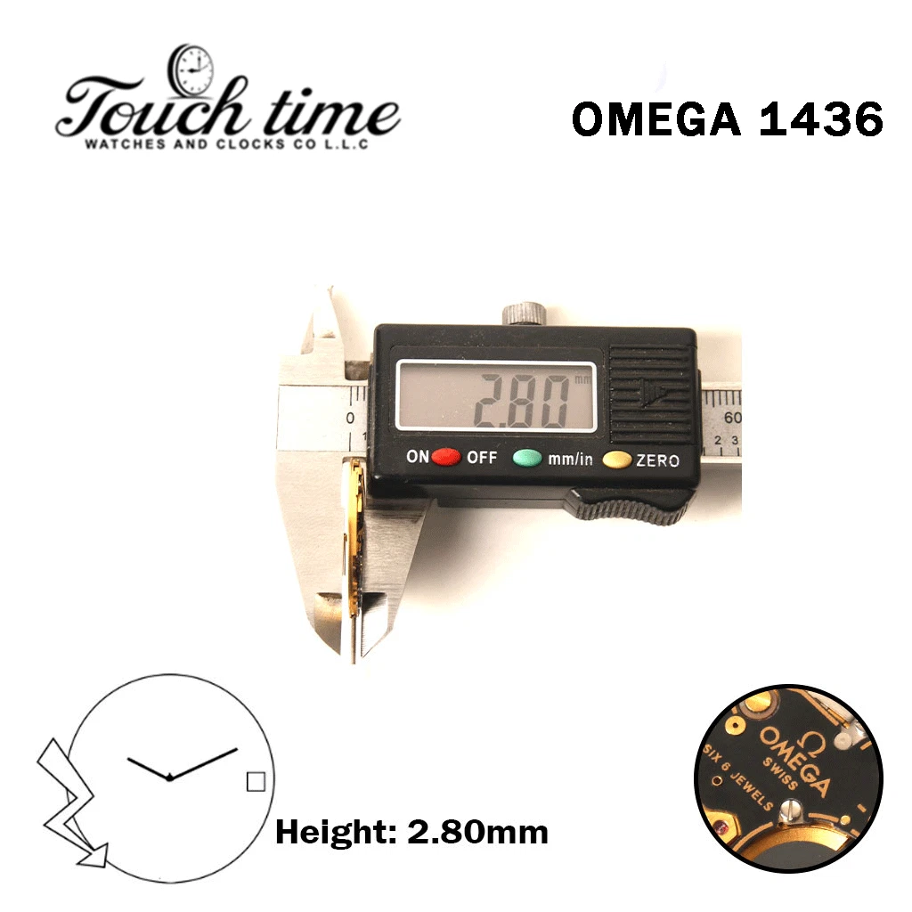 OMEGA 1436 سويسري ساعة حركة - 2 عقارب - أبيض قرص عند 3 - الارتفاع: 2.80mm. thumbnail 3