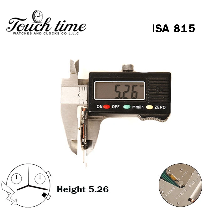 ISA 815 حركة كوارتز سويسرية - Chronograph - الارتفاع: 5.26mm - أبيض قرص عند 4-3 عقارب. thumbnail 3