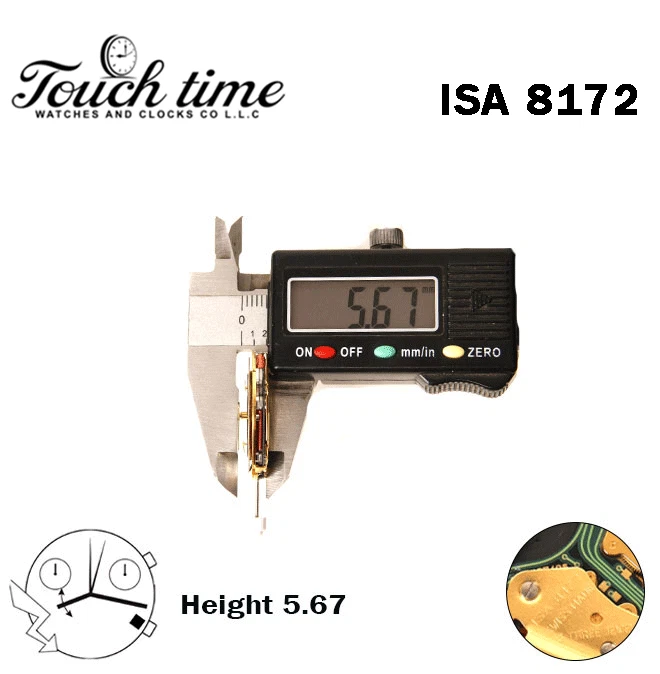 ISA 8172 حركة كوارتز سويسرية,الارتفاع: 5.67mm,أبيض قرص عند: 4 Horizontal. thumbnail 3