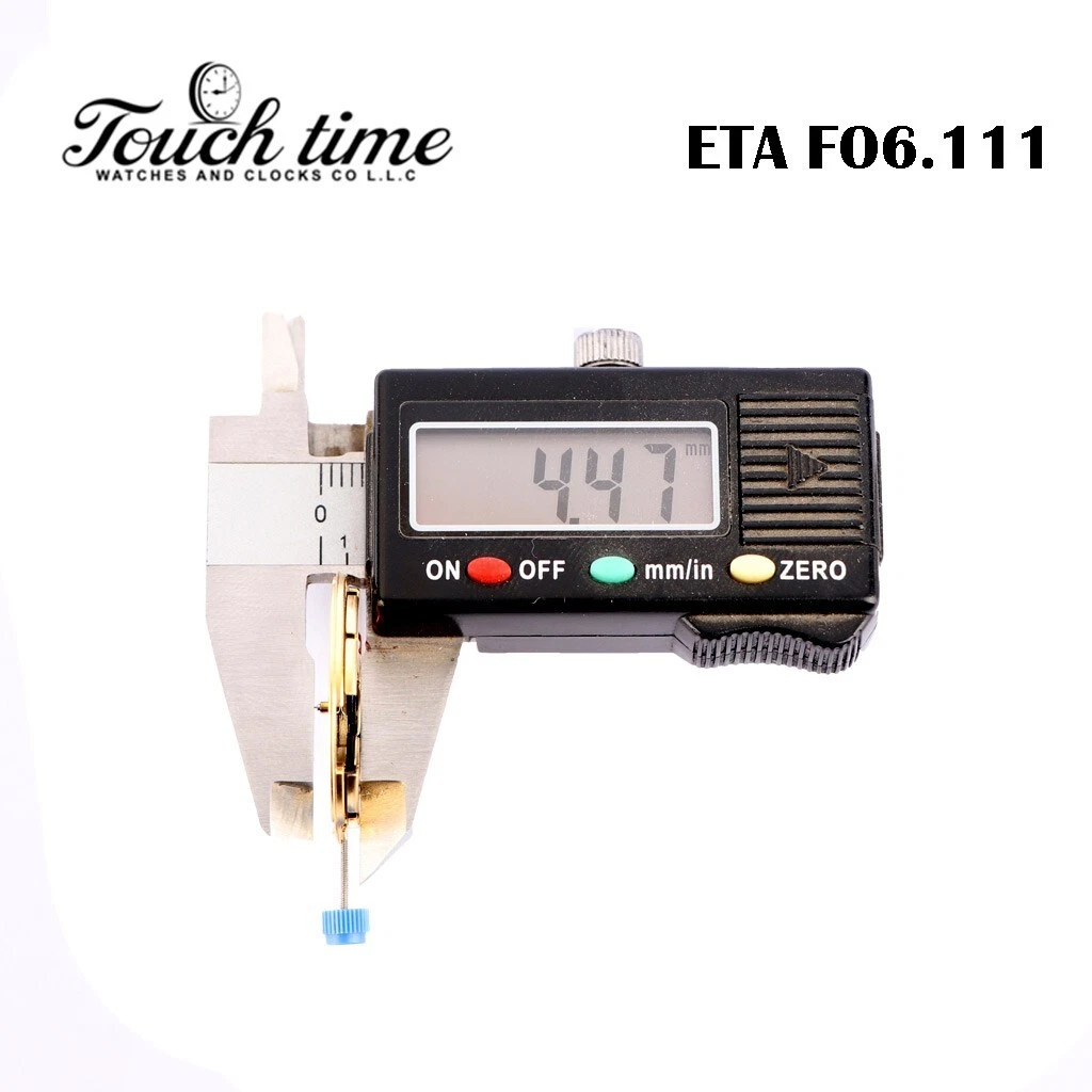 ETA F06.111 حركة كوارتز سويسرية, أبيض قرص التاريخ عند 4, 3 عقارب, الارتفاع 3(4.48) thumbnail 2