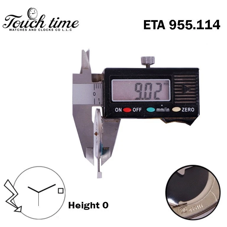 ETA 955.114 Swiss Movement- silver color-White Date Disk At 3-3 Hands-H:9.02mm. thumbnail 3