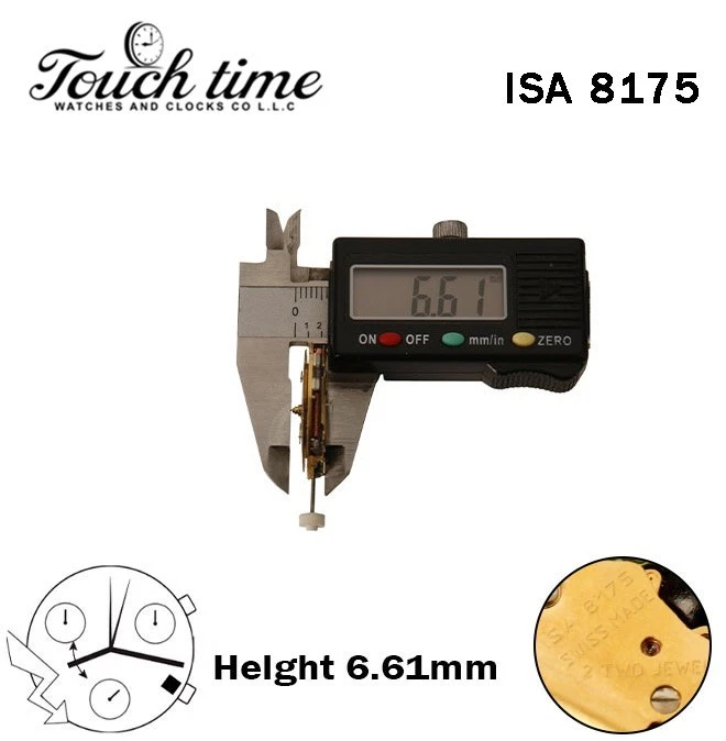 ISA 8175 Swiss Quartz Movement,Height:6.61mm,White Disk At 4-Horziotnal. thumbnail 3