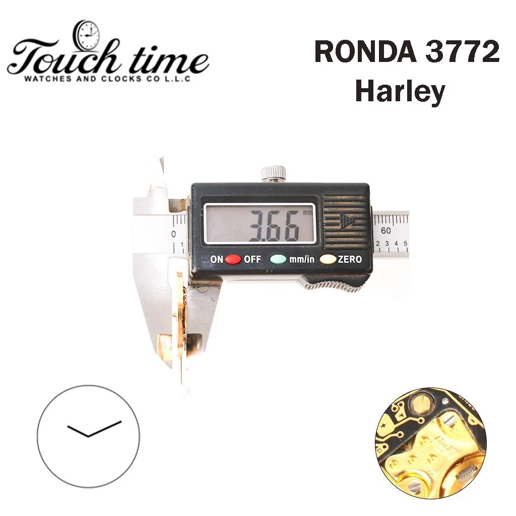 RONDA 3772 Harley Quartz Watch Movement-2Hands-Without Disk-One Jewels-H:3.66mm. thumbnail 3