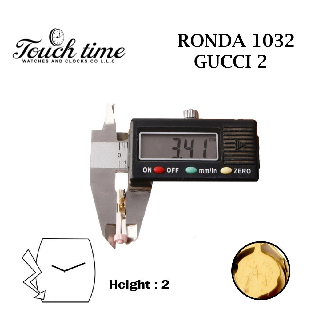 RONDA 1032 GUCCI-2 Swiss Made Watch Movement-Without Disk- 2 Hands- Height:2. thumbnail 3