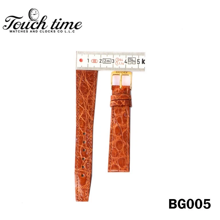 GUCCI Swiss Leather Band-17mm Camel Strep-With 14mm Gucci Buckle #BG005. thumbnail 3