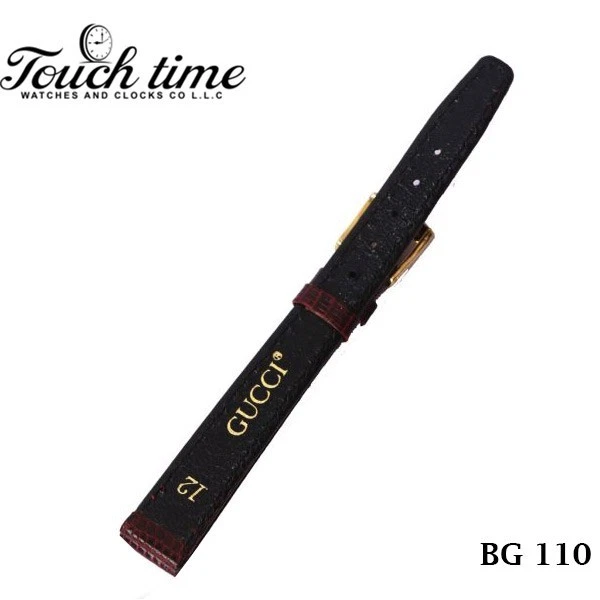 6000L GUCCI Swiss Leather Band-strap Dark Red 12 mm- Gucci Buckle 10 mm #BG110. thumbnail 3