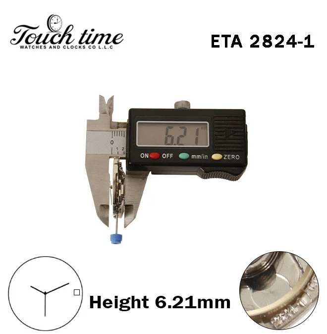 ETA 2824-1-RADO-Swiss Movement-White Date Disk At 3-H:6.21mm-3 Hands thumbnail 3
