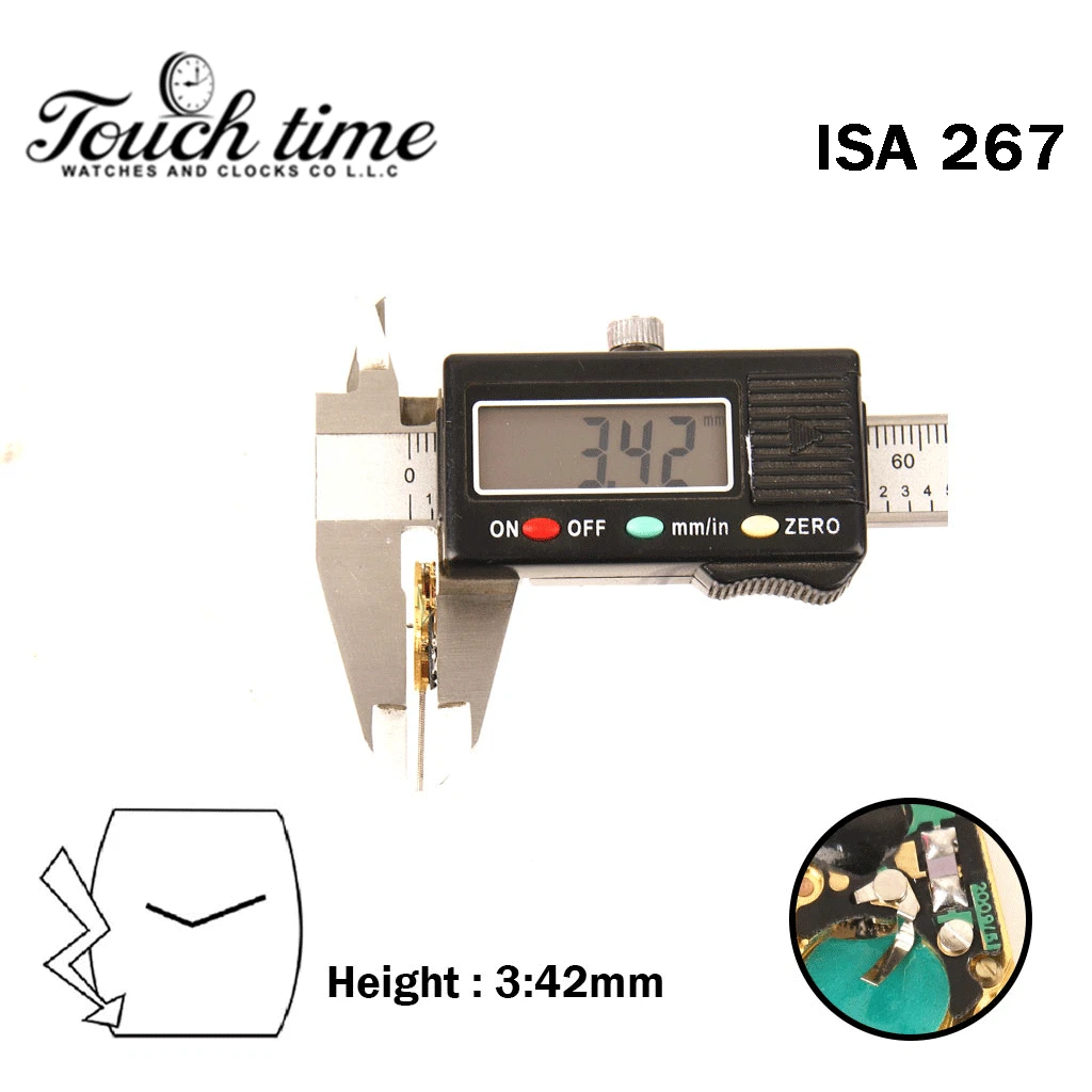 ISA 267 Swiss Quartz Movement-Decorated-Without Disk-2 Hands-Without Hour Wheel. thumbnail 2