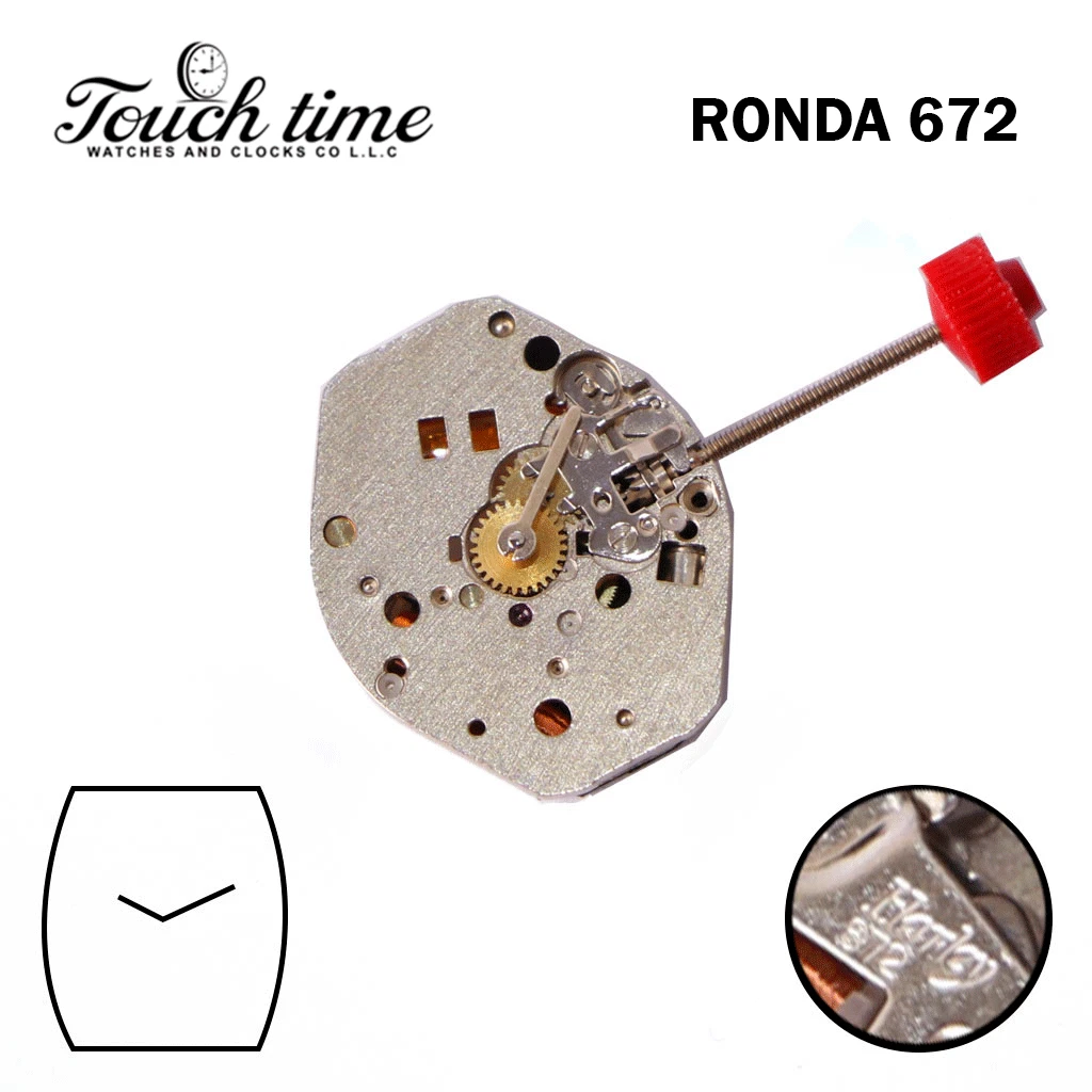 Ronda 672 Swiss Quartz Movement, 2 Hands, One jewel. thumbnail 2
