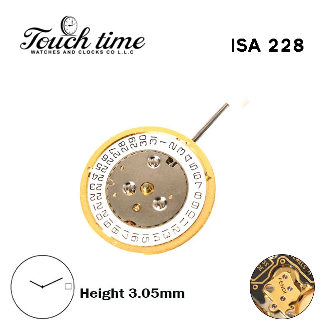 ISA 228 FENDI Swiss Quartz Movement-Height:3.05mm-2 Hands-White Disk At:3. thumbnail 2