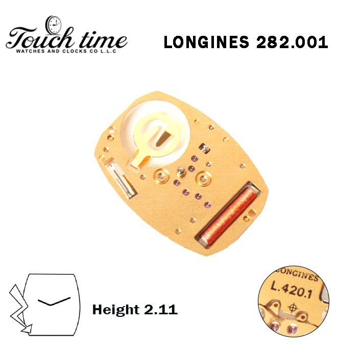 ETA 282.001 LONGINES (L.420.1) Swiss Made Movement-2Hands-Without Stem-H:2.11mm. thumbnail 2