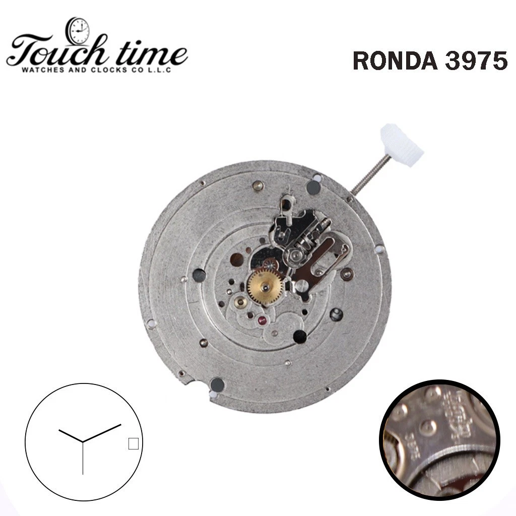 Ronda 3975 Harley Swiss Quartz Movement-Without Disk-Silver Color-One Jewels. thumbnail 2